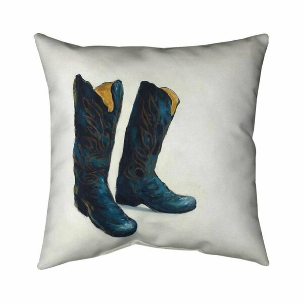Begin Home Decor 20 x 20 in. Leather Cowboy Boots-Double Sided Print Indoor Pillow 5541-2020-FA8